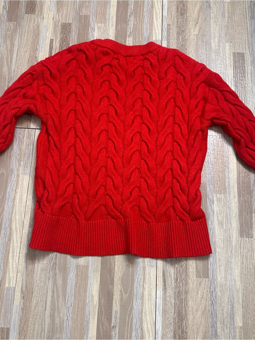 Philosophy Red Cable-Knit Crewneck Sweater Women's Size Small - Picture 7 of 7